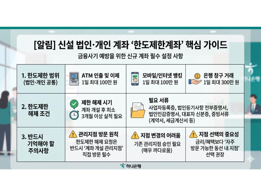 신설 법인 한도제한계좌